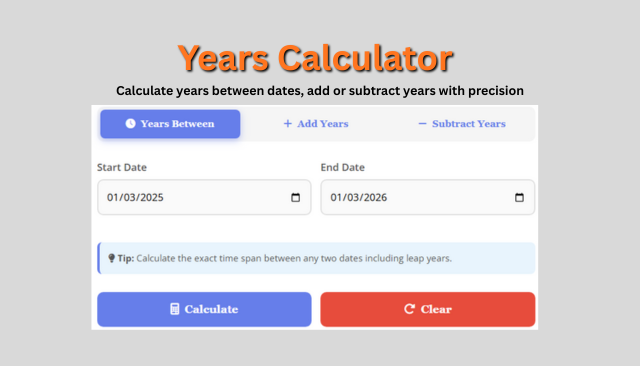 Years Calculator - Professional Date Calculator